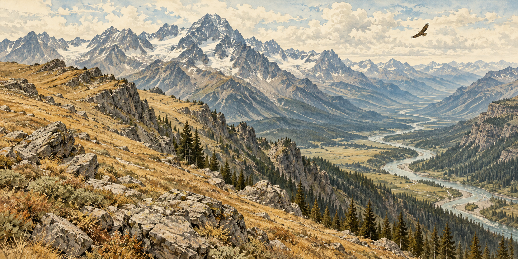 Habitat panorama within the editorial spread