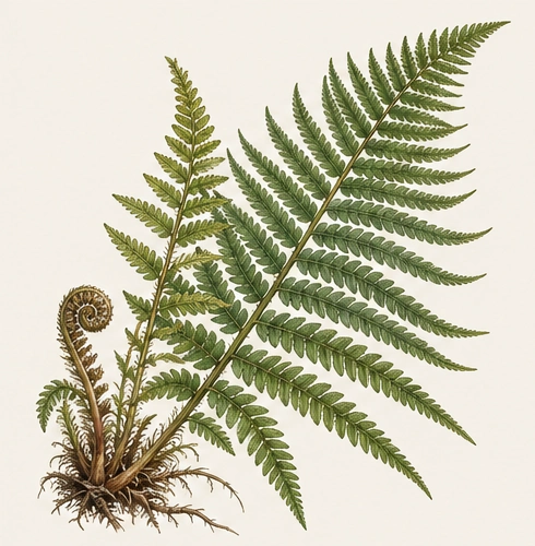 Sword fern specimen concept illustration