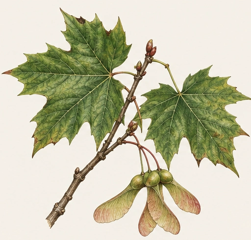 Bigleaf maple specimen concept illustration