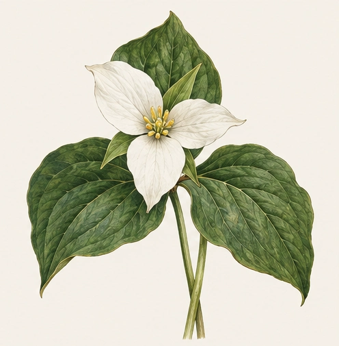 Western trillium specimen concept illustration
