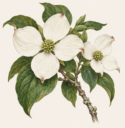 Pacific dogwood specimen concept illustration